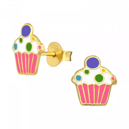 Cupcake Ear Studs 24K Gold