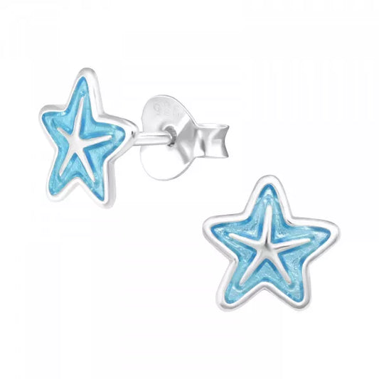 Children's Silver Star fish Ear Studs