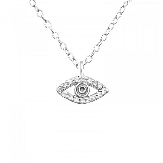 Diamonds Eye silver Necklace